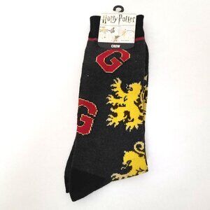Mens Wizarding World Harry Potter Gryffindor Crew Socks 10-13 Gray Yellow Red